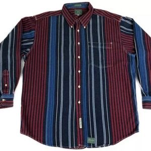 Vintage Natural Clothing Mens Striped Button Down